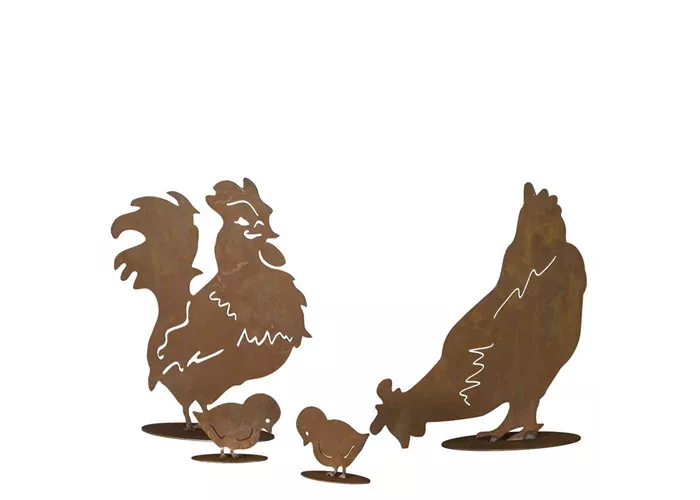 H.G-Deko Hühnerfamilie 4-teilig: Hahn, Henne, zwei Küken H.G-Deko Hühnerfamilie 4-teilig: Hahn, Henne, zwei Küken