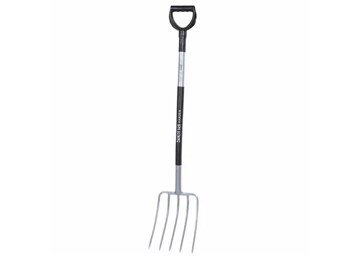 Siena Garden Kompostgabel Ergoline mit 5 Zinken 100 cm silber und schwarz, Stahl  Siena Garden Kompostgabel Ergoline mit 5 Zinken 100 cm silber und schwarz, Stahl