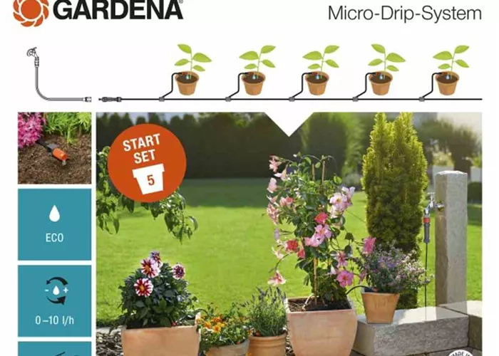 Gardena Bewässerungsset Micro-Drip für 5 Pflanztöpfe Gr. S Gardena Bewässerungsset Micro-Drip für 5 Pflanztöpfe Gr. S