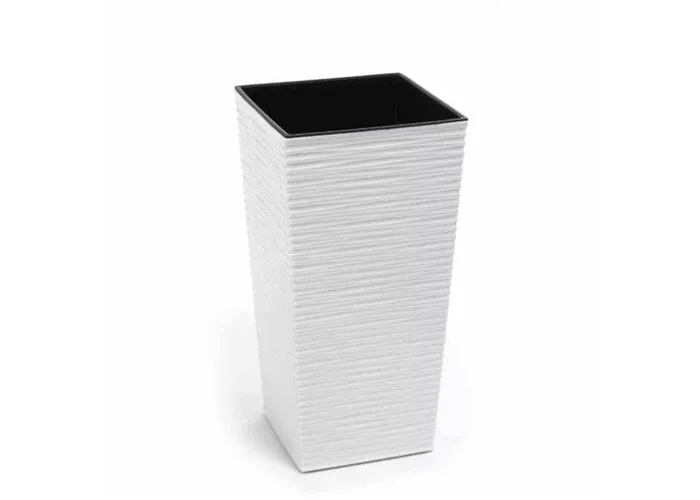 Siena Garden Pflanzkübel Nizza, eckig, 25x25x46,5 cm Rillenoptik in weiß Kunststoff Siena Garden Pflanzkübel Nizza, eckig, 25x25x46,5 cm Rillenoptik in weiß Kunststoff