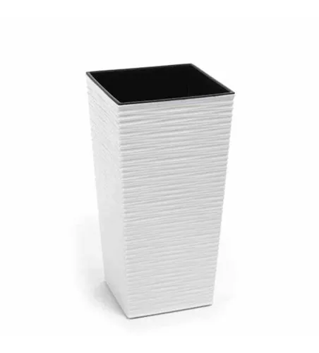 Siena Garden Pflanzkübel Nizza, eckig, 30x30x57,0 cm Rillenoptik in weiß Kunststoff Siena Garden Pflanzkübel Nizza, eckig, 30x30x57,0 cm Rillenoptik in weiß Kunststoff