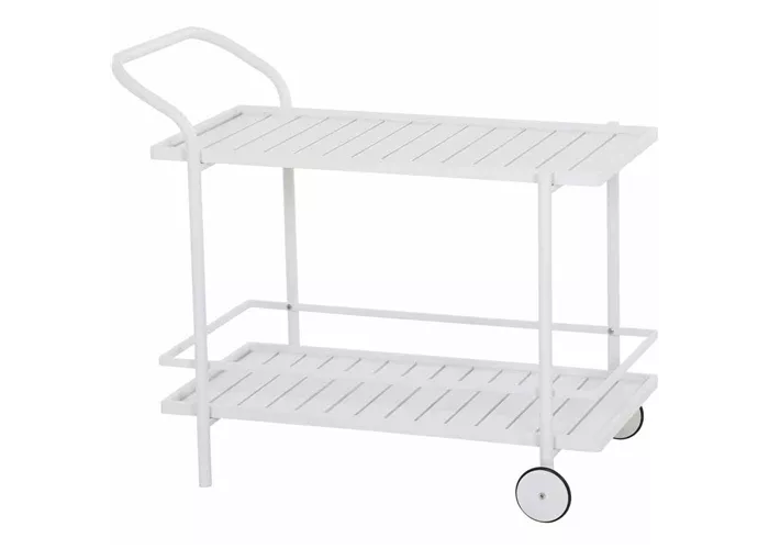Siena Garden Bali Servierwagen 98 x 57 x 83 cm matt weiß  Siena Garden Bali Servierwagen 98 x 57 x 83 cm matt weiß