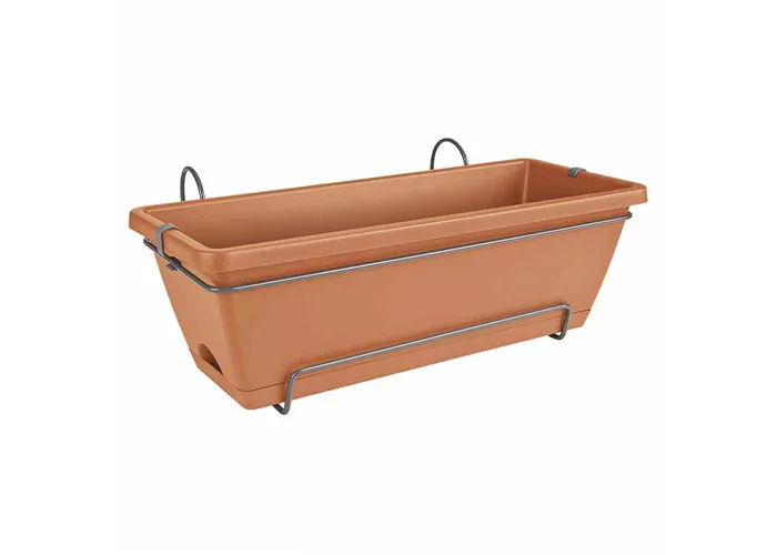 Elho Blumenkasten Barcelona Allin1 50 cm x 20 cm x 17 cm tonrot Kunststoff  Elho Blumenkasten Barcelona Allin1 50 cm x 20 cm x 17 cm tonrot Kunststoff