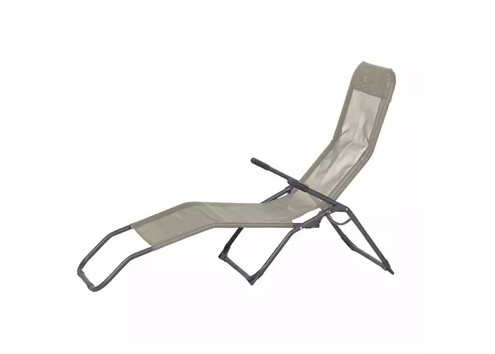 Bäderliege Brigo silber/taupe Stahlrohrgestell, Bezug taupe