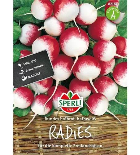 Radieschen 'Rundes Halbrot-Halbweiß'