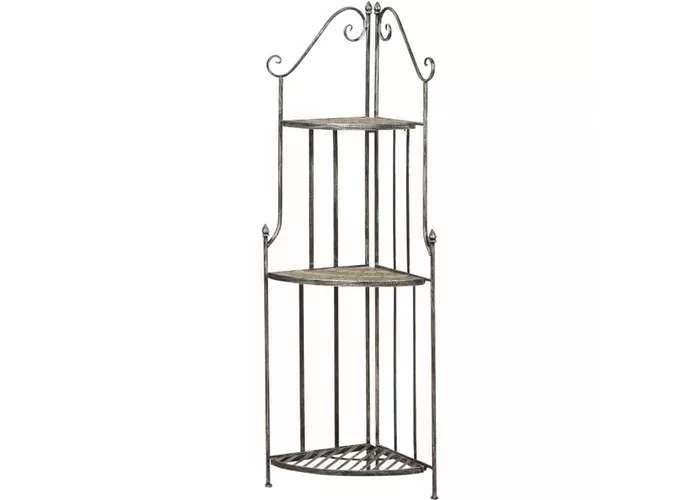 Siena Garden Felina Eckregal Eisen/Naturstein-Mix 3 Böden  Siena Garden Felina Eckregal Eisen/Naturstein-Mix 3 Böden